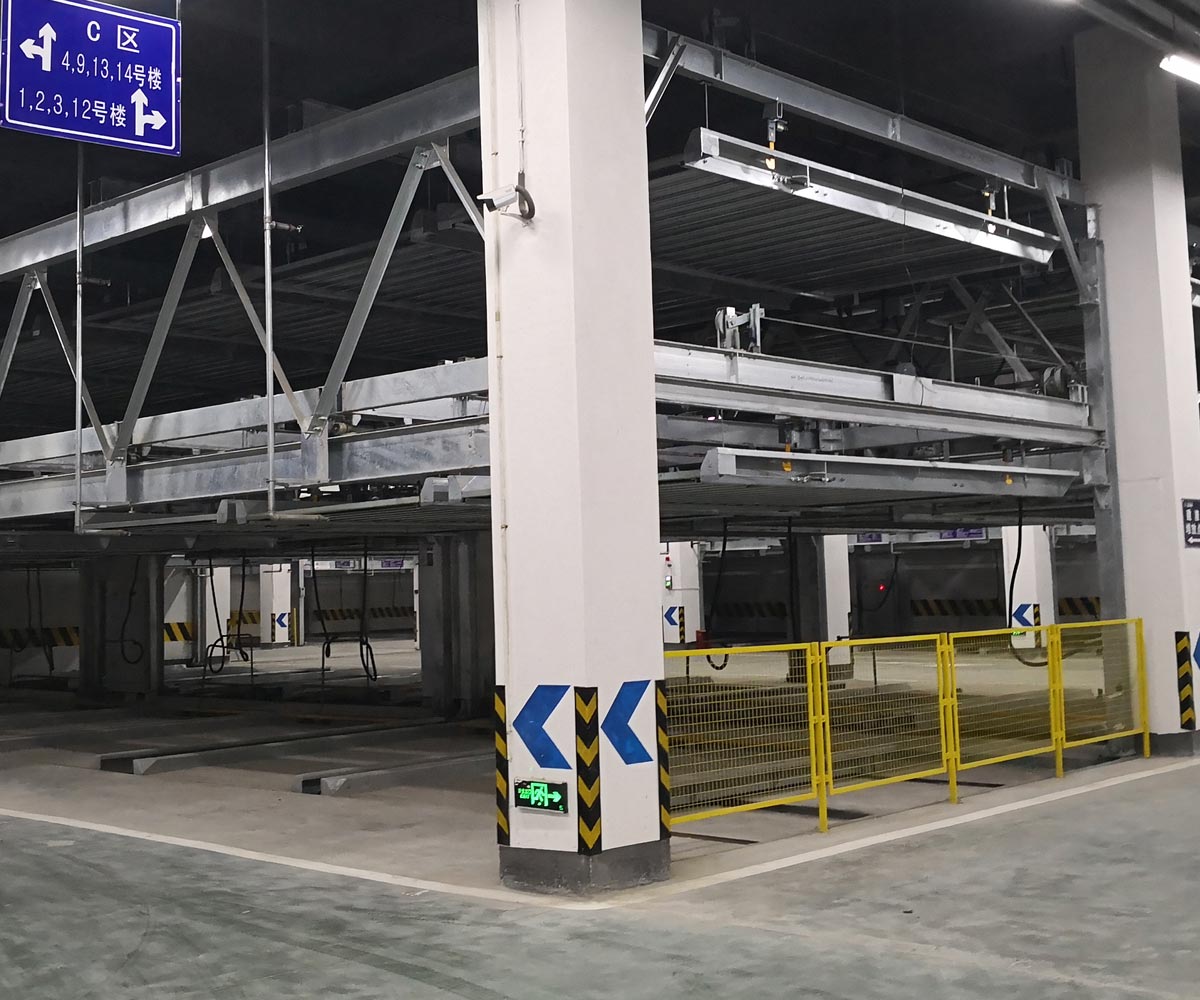 榆林市负一正四地坑式PSH5D1五层升降横移机械式停车设备